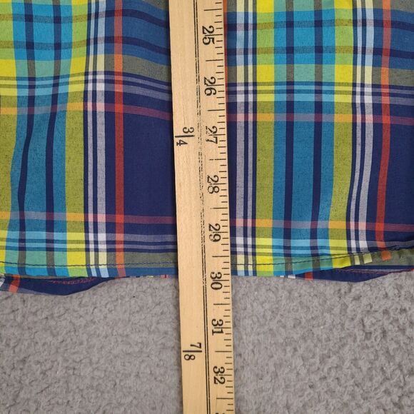True Rock Shirt Mens XXL Blue Plaid Button Down Short Sleeve Cotton Preppy‎ - Picture 12 of 12